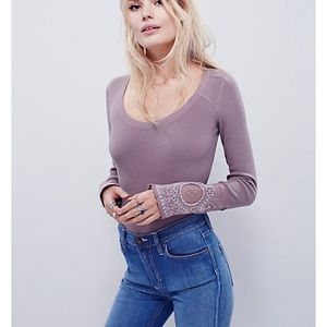 Free People thermal embroidered long sleeve